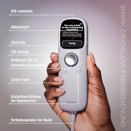 Shark CryoGlow LED Lichttherapie Maske mit Kühlfunktion – FW312EUPL