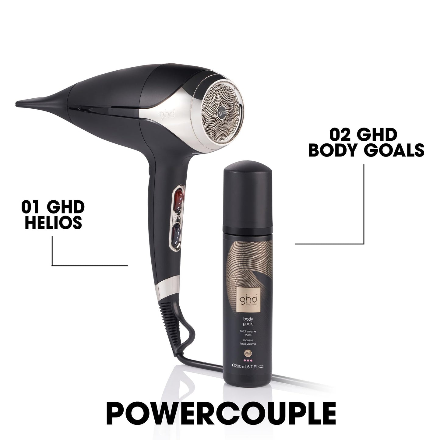 ghd Helios Haartrockner – Profi-Föhn mit Ionen-Technologie, Schwarz.