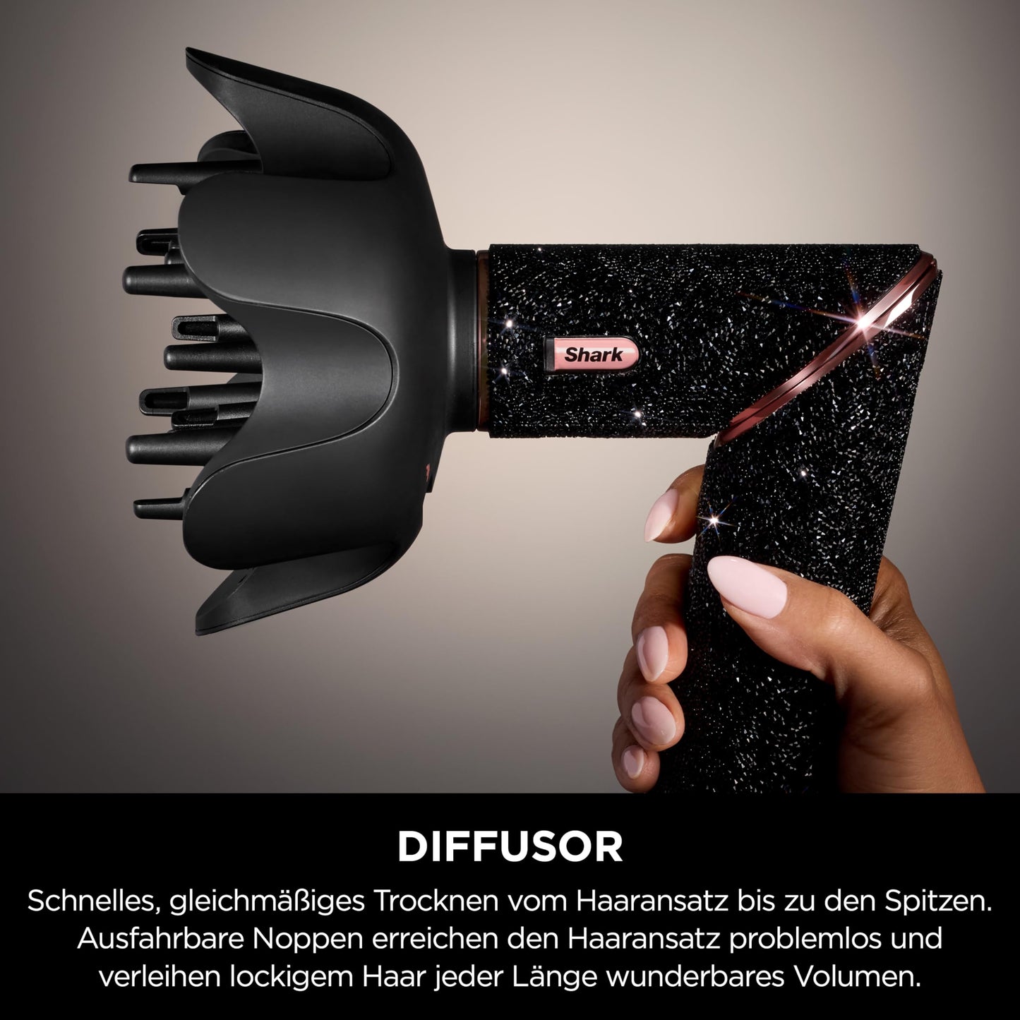 Shark FlexStyle Sparkle Black Diamond 5-in-1 Haarstyler & Haartrockner – HD446JBEU