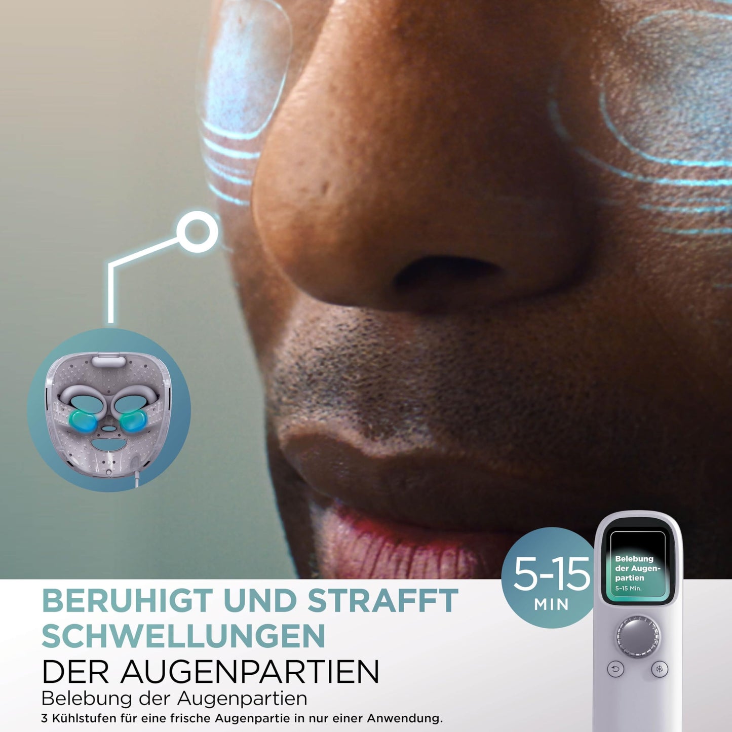 Shark CryoGlow LED Lichttherapie Maske mit Kühlfunktion – FW312EUPL